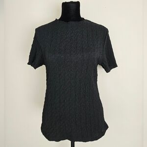 Truth Black Textured Short Sleeve Top